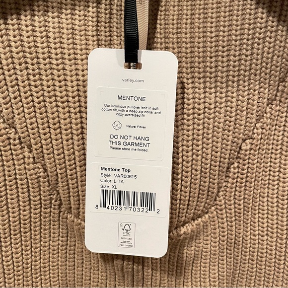 NWT Varley Mentone Half Zip Shaker Sweater XL - Picture 4 of 8